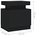 Miniatyrbillede 5 af 5: Natteskab med 2 skuffer 45 x 35 x 52 cm sort agglomerat DEC034489 Svart