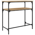 Pikkukuva 4 / 6: Toiminnallinen ja tyylikäs konsolipöytä hyllyillä 75 x 35,5 x 75 cm, insinööripuun ja metallin DEC031959 kastanj