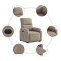 Miniatyrbillede 6 af 6: Lænestol med TV-recliner og elektrisk løftfunktion, meget komfortabel i taupe mikrofiber DEC028589 Guld