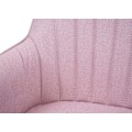 Pikkukuva 4 / 4: Ruokasalin tuoli, vaaleanpunainen kangassohva, teräs, retro design