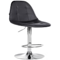 Miniatyrbillede 1 af 6: Barstol x1 med justerbar fodstøtte, drejelig, sort PVC sæde, forkromet metalramme 10_0004826 Metall