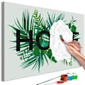 Miniatyrbillede 1 af 4: Tegning til selvmaleri maleri efter numre motiv Hjem på bladene 60 x 40