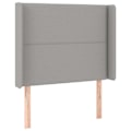 Miniatyrbillede 2 af 5: Hovedgærde til soveværelse med LED-møbel 93 x 16 x 118/128 cm lys grå stof TDL0201227 Grå