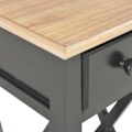 Miniatyrbillede 6 af 6: Side table for the end of the sofa with drawer 27 x 27 x 65,5 cm MDF + black pine wood DEC032475 kastanj