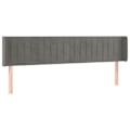 Miniatyrbillede 2 af 5: Sengegavl - Tilbehør - LED - Lys grå fløjl - 163x16x78/88 cm - Moderne design Ljusgrått