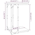 Miniatyrbillede 5 af 5: Side table for sofa end plant support 40 x 30 x 60 cm black engineered wood and steel DEC032479 kastanj