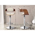 Miniatyrbild 2 av 6: Barstol x1 skandinavisk design i vit PVC med struktur i valnöt färg 10_0005043 Vit