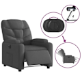 Miniatyrbillede 4 af 6: Relax sofa med elektrisk vipp Funktion, meget komfortabel i mørkegrå stof DEC028360 Grå