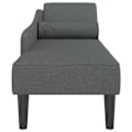 Miniatyrbild 3 av 6: Meridienne chaise longue soffa för inomhusbruk med mörkgråa tygkuddar DEC026079 Grå