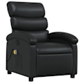 Miniatyrbillede 1 af 6: TV afslapningsstol med massagefunktion, justerbar, 6 massagepunkter i sort PVC DEC027040 Svart