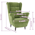 Miniatyrbillede 6 af 6: Lounge stol til stue designet og moderne i lysegrønt velour DEC028682 Grön