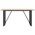 Pikkukuva 2 / 6: Teollinen design ruokapöytä 160 x 80 x 75,5 cm massiivipuusta ja teräksestä DEC036785 kastanj