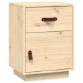 Pikkukuva 1 / 6: Yöpöytä, jossa on laatikko ja ovi, mitat 40 x 34 x 55 cm, käsittelemätöntä mäntyä DEC032996 kastanj