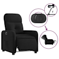 Miniatyrbillede 4 af 6: Fauteuil relax TV med elektrisk hældningsfunktion, meget komfortabel i sort stof DEC028488 Svart