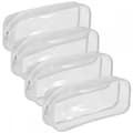 4 st Klar Pennfodral Stor Kapacitet Transparent Pennväska PVC