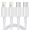 (Vit) USB-C Lightning-kabel 1 m 2-pack, MFi-certifierad, iPhone-laddningskabel USB C Kompatibel med iPhone 14/13/13 Pro/12/12 Pro Max/11 Pr