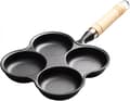 4 Koppar Äggpanna Gjutjärn Non-Stick Äggstekpanna för Induktionshäll Gasspis