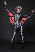 (S)LADY BUTTERFLY Skelett Halloween Kostym & VINGAR