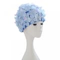 (blå) Dam Badmössa Blomma Retro 3d Blommig Simhatt Dam Blommor Badmössa väl