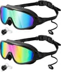 Simglasögon 2-pack, bred sikt anti-imma & UV-simglasögon för vuxna, läcker inte simglasögon
