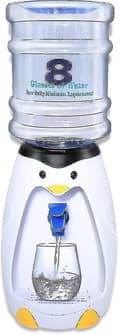 2,25L Kallvattendispenser för Barn, Liten Pingvinformad Mini-dryckdispenser med Tank och Kran