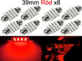 Floodlight 36mm punainen 8-pack Led 2835SMD C5W SV8.5-WELLNGS red