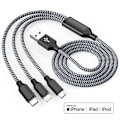Pikkukuva 4 / 7: Useita latauskaapeleita 3-pakkauksessa 4FT Monilatauskaapeli Nopea kaapeli USB-latauskaapeli 3-in-1