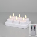 Miniatyrbilde 1 av 5: PChero Oppladbare LED Varmelys 6-pakning - Fjernkontroll og Timer for Fest/Dekorasjon 6 stk med ladestasjon 6-charge remote control