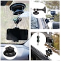 Pikkukuva 1 / 8: Kameran tuulilasin imukuppikiinnike 1/4 tuuman kierteellä Hero 11 10 9 ja Insta360 -actionkameroille