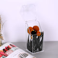 Miniatyrbild 4 av 8: Transparent Akryl Dammtät Sminkborste Organizer, Kosmetisk Borste Ögonbrynspenna Förvaringshållare med Lock
