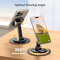 Miniatyrbild 4 av 4: UGREEN Magnetisk Telefonhållare för MagSafe, Höjdjusterbart iPhone-ställ för Skrivbord med 360° Rotation Kompatibel för iPhone 16 15 Svart