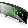 Miniatyrbild 2 av 5: LED Digital Väggklocka Spegel Bordsklocka med Snooze Alarmklocka Nattlampa Digital Väggklocka Sovrum Stora Siffror