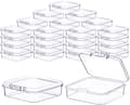 Liten förvaringslåda med lock 6,5x6,5x2cm Transparenta plastpärlbehållare Mini rektangulär organiseringslåda för tillbehör 24-pack