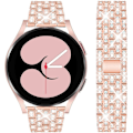 Miniatyrbild 1 av 6: Armband för Samsung Galaxy Watch 7/6/5/4 20mm Bling Diamant Metall Ersättningsarmband för Kvinnor och Män Rose gold