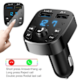 Miniatyrbilde 3 av 7: Billader FM-sender Bluetooth Audio Dobbel USB Bil MP3-spiller Autoradio Handsfree Lader 3.1A Hurtiglader Biltilbehør