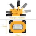 Miniatyrbillede 2 af 4: Genopladelig LED Projektør 60w 3000 Lumen Byggepladslampe med 9000mah Batteri og Solpanel 4 Tilstande Bærbar Lanterne Udendørs Projektør