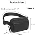 Miniatyrbild 3 av 4: 2L Bältesväska för Kvinnor Män, Crossbody Magväskor med Justerbar Rem Midjeväska för Träning Vandring Löpning Resor, Yale Blå