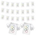 Miniatyrbillede 1 af 5: Olympisk flag, 14*21cm dekoration til de olympiske lege, baråbning, dekoration til internationale begivenheder, 10 meter, 20 flag (2 stk)