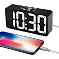 Miniatyrbild 4 av 4: DreamSky Liten Digital Väckarklocka för Sovrum, Stor Tydlig Sifferdisplay med Dimmer för Vardagsrum, USB-C Adapterdriven