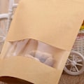 Miniatyrbilde 3 av 4: 100 stk Kraftpapirposer med selvforsegling for matoppbevaring, emballasjeposer, sikre forseglede poser