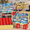 Miniatyrbillede 2 af 5: Julekalender 2023 Julepuslespil - Jul ved Pejsen Feriepuslespil til Voksne Børn, 24 Stykker 1008 Brikker Puslespil