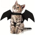 Justerbart flagermusvingekostume til katte og små hunde Blød polyester flagermuskappe til Halloweenfester Black M