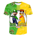 Miniatyrbilde 1 av 3: Super Mario 3D-printet T-skjorte for barn Gutter Topper - A