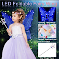 Miniatyrbilde 4 av 7: Glitterfe-vinger for voksne, LED-hårbånd for fe-temafester Stjerneblå Stjärnblå Stjärnblå