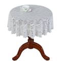 Vit rund spetsduk Elegant bordsduk dekorativ för arbetsrum hem Lönnlöv Maple Leaf Round Diameter 120cm