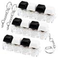 Tangentbords Fidget Nyckelring, 3-pack 4-i-1 Clicker, Fingerdekompression, Stresslindring, Alla hjärtans dag-present, Bärbar Tyst, Barn Kvinnor Black White