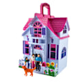 Miniatyrbild 3 av 9: Dockhus / Dockskåp - Leksakshus för Barn - Med Möbler & Familj Multicolor multifärg