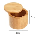 Miniatyrbild 2 av 4: Premium Bambu Saltbehållare, Saltströare med Magnetiskt Snurrande Lock - Saltlåda med Lock