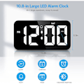 Miniatyrbild 3 av 5: Digital väggklocka med stor skärm 11'' Stor digital klocka med automatisk dämpning 12/24H Tyst väggklocka för vardagsrumsinredning