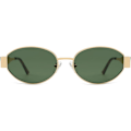 Pikkukuva 2 / 5: SOJOS Retro Ovaalin Muotoiset Aurinkolasit Naisille ja Miehille Trendikkäät Aurinkolasit Klassiset Lasit UV400 Suoja SJ1217_SSDLV Shiny Gold-Green